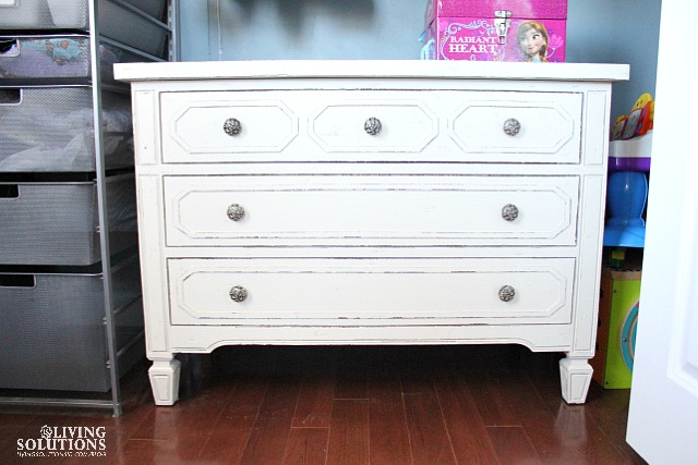 white painted dresser