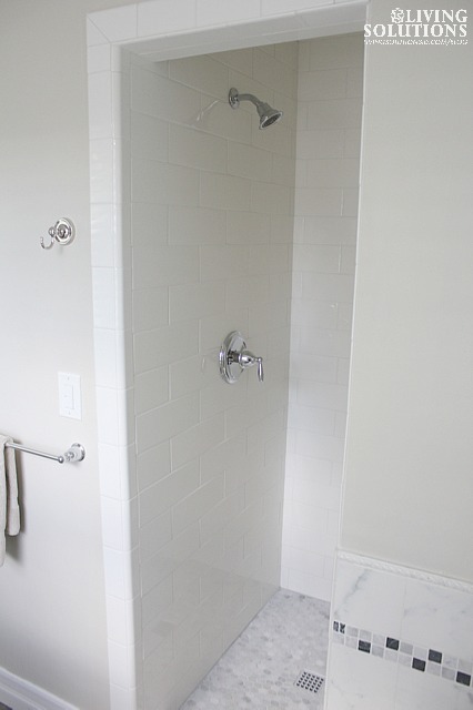 oversized subway tile shower