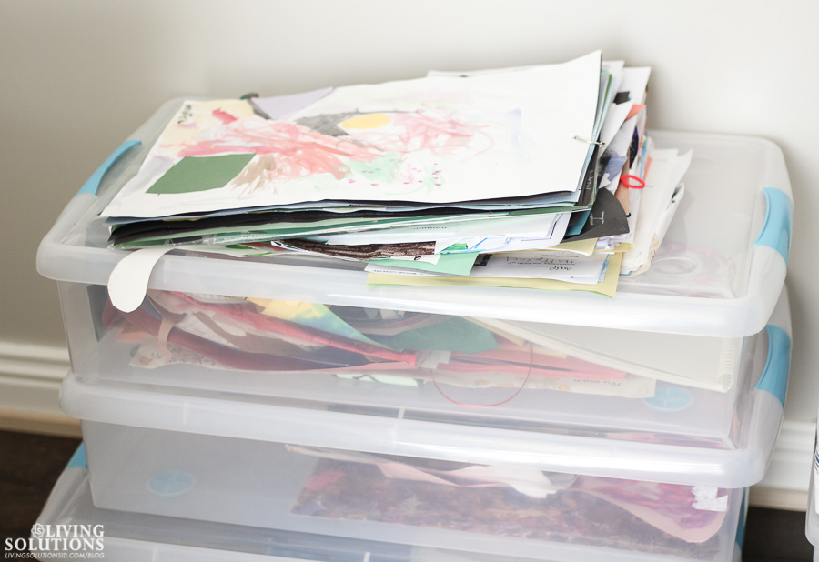 School Work Storage: How Big Families Manage The Piles of Art & Papers